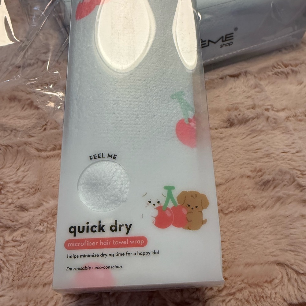 The Crème Shop Quick Dry Hair Towel - Cherry Print - Picture 3 of 5